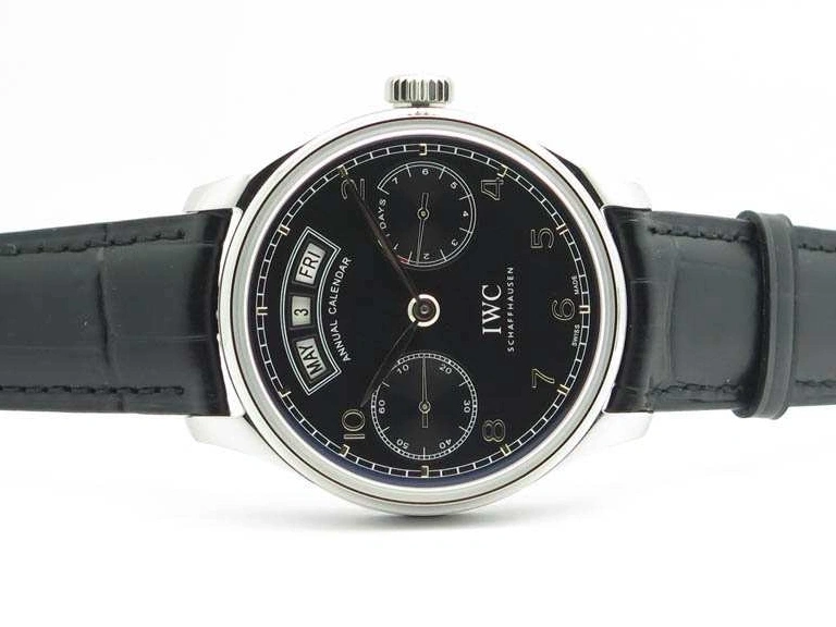 MIROTIME 0328 Portuguese Real PR Real Annual Calendar IW5035 YLF 1:1 Best Edition Black Dial On Leather Strap A Soft 7240